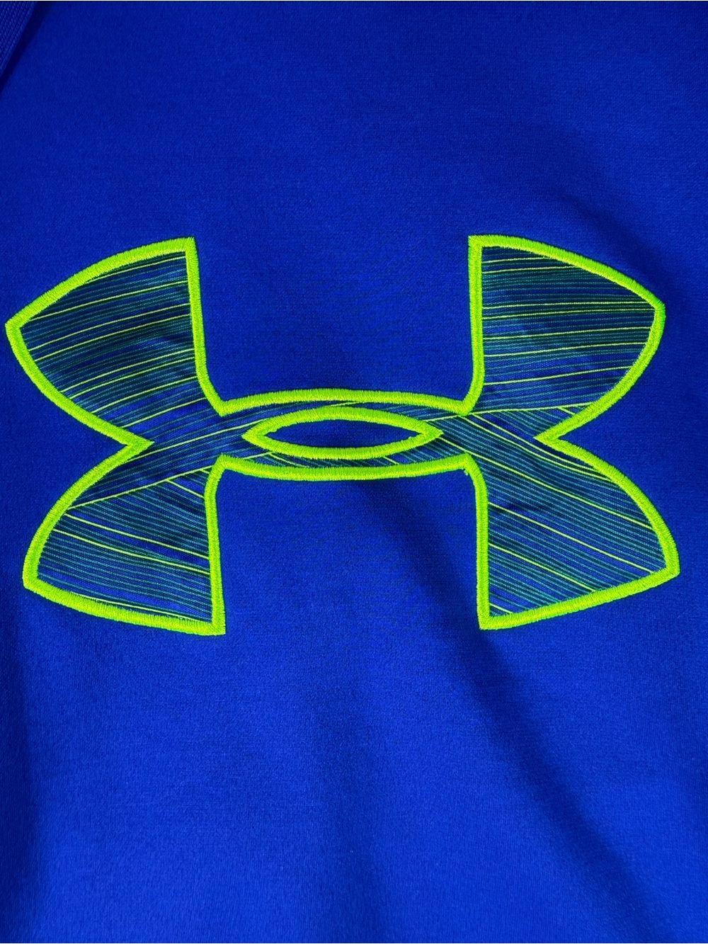 Under Armour Blue Hoodie with Neon Green Logo - Picture 4 of 14